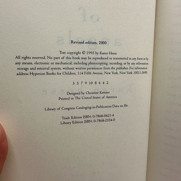 A Time Of Angels By Karen Hesse Newbery Award-Winning Author Hardcover Book - Picture 5 of 5